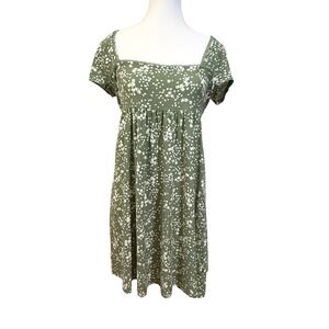 No Boundaries Sage Floral Babydoll Dress NWT M 8-10 Summer Cottagecore